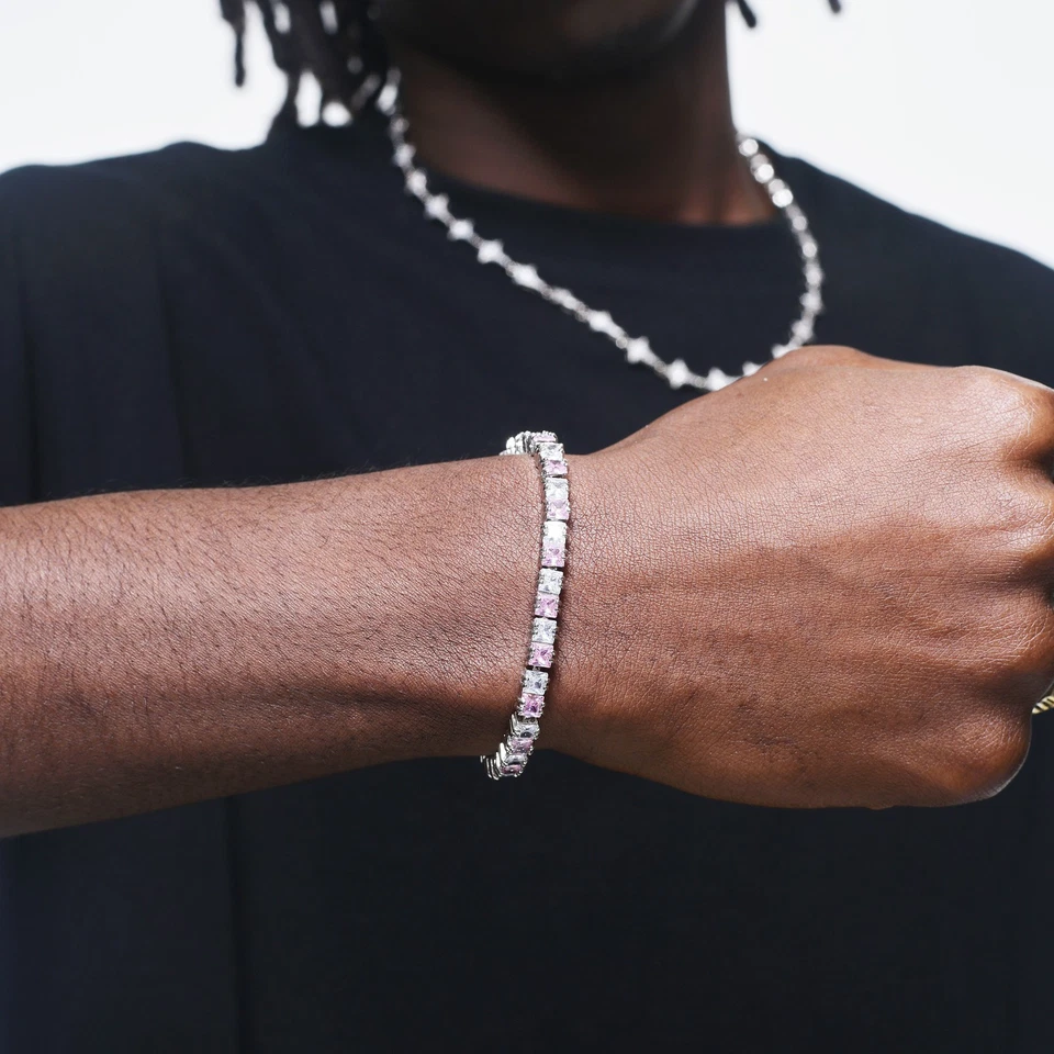 Brazalete tenis VVS MOISSANITE diamantes plata de ley 925 hombres mujeres Foto 3 de 4