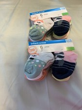 Wonder Nation Girls SIZE 0 - 6 Months Socks Crew 12 Pairs NWT E-3