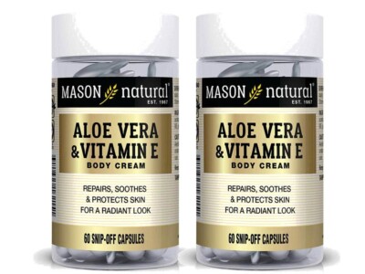 Mason Natural ALOE VERA & VITAMIN E BODY CREAM  120 SNIP-OFF CAPSULES EXP 11/27