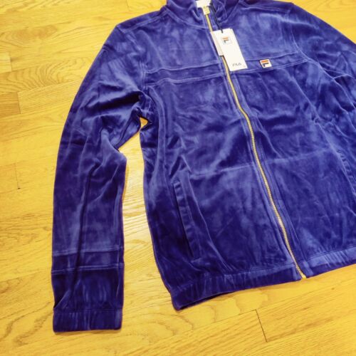 Fila Herren Velour Jogginganzug Trainingsanzug Blau Samt Set Gr. M L XL 2XL 3XL 4XL Neu mit Etikett - Bild 9 von 16
