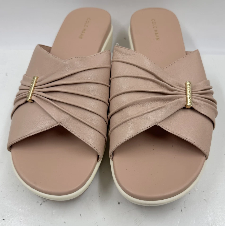 Sandalias para mujer Cole Haan Grand'os Aubree talla 10,5 zapatos deslizables de cuero beige Foto 4 de 4