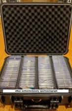 LARGE GRADED CARDS STORAGE BOX DISPLAY BGS/PSA SLABS SPORTS/TCG TRAVEL CASE+LOCK