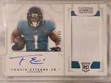 TRAVIS ETIENNE JR. 2021 NATIONAL TREASURES RPA ROOKIE PATCH RC AUTO /99 Jaguars