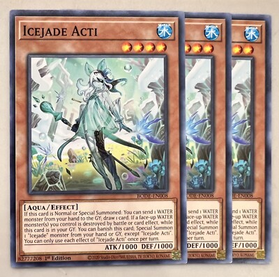 Yugioh! 3x Icejade Acti BODE-EN008 Common 1st Ed NM 