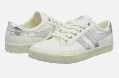 Gola Tennis Mark Cox Off-White/Silver for Women Size 7 US NEW
