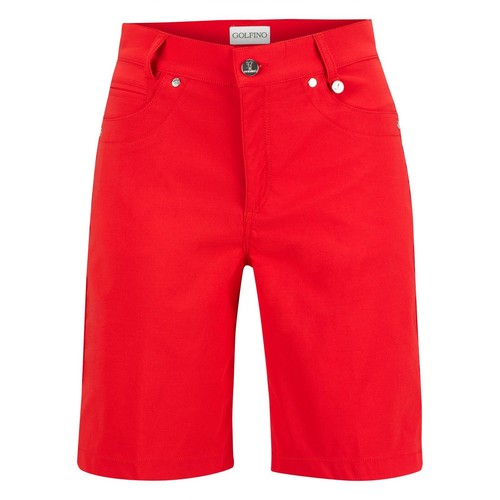 Golfino Ladies 6 8 10 12 14 Sofia Medium Bermuda Red Golf Shorts