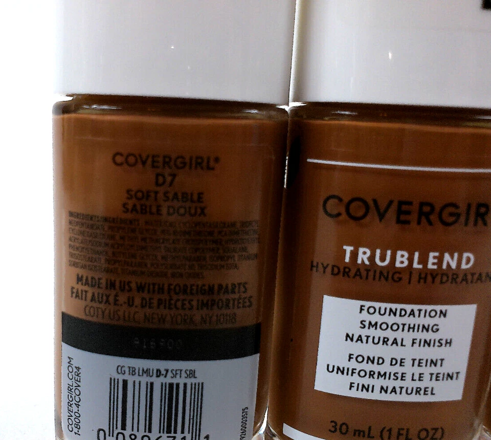 Set of 5 Covergirl Trublend Hydrating Natural Foundation D7 Soft Sable - Image 3 of 3
