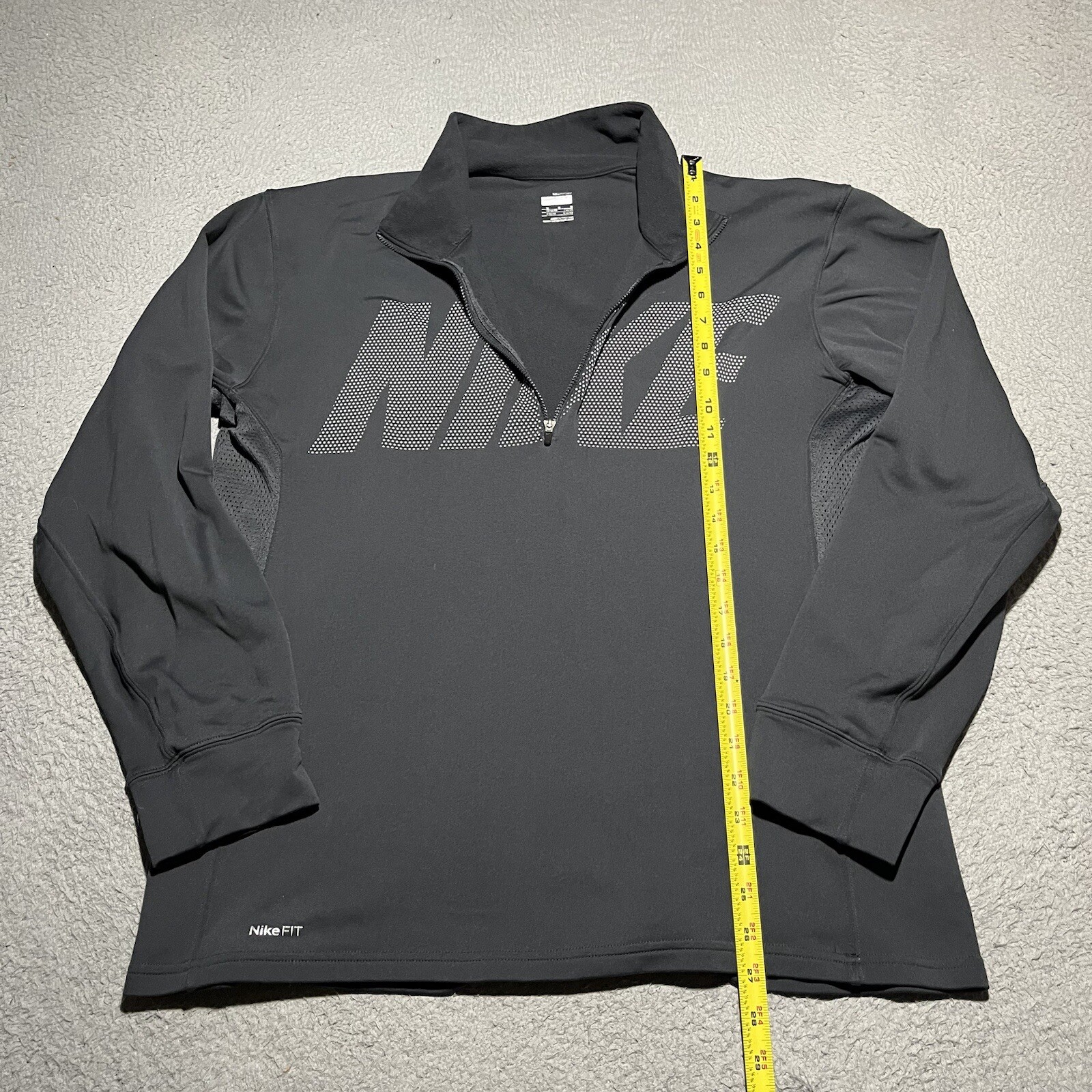 SACAI X NIKE Maglione Nike 1 4 Zip Uomo Grigio Medio Poliestere Logo Elasticizzato Outdoor Y2K