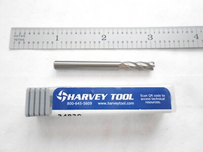NEW HTC USA 3/16'' DIA. X 5/8'' LOC X 2'' OAL X .030'' CR 4FL. CC CARBIDE HP ENDMILL