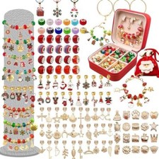 111 Piece Charm Bracelet Making Kit w Portable Organizer Box and Gift Bag