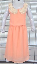 Soprano Couture  Girls Fancy Orange/Peach Chiffon Dress Size 10 On Sale