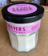 New~Mrs. Meyer's Clean Day Peony Soy Candle in Glass Jar~4.9 oz.