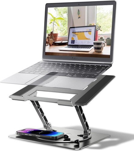 Sturdy Aluminum Laptop Holder with Ergonomic Design - Fits 10-17 Inch Devices - Picture 3 of 8
