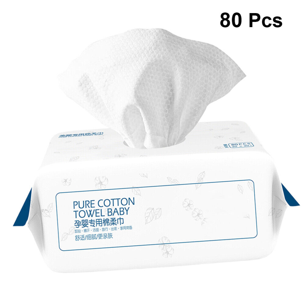 80pcs Jednorazowa ściereczka do twarzy Czysty bawełniany ręcznik Podkładki dla dzieci Miękka tkanina