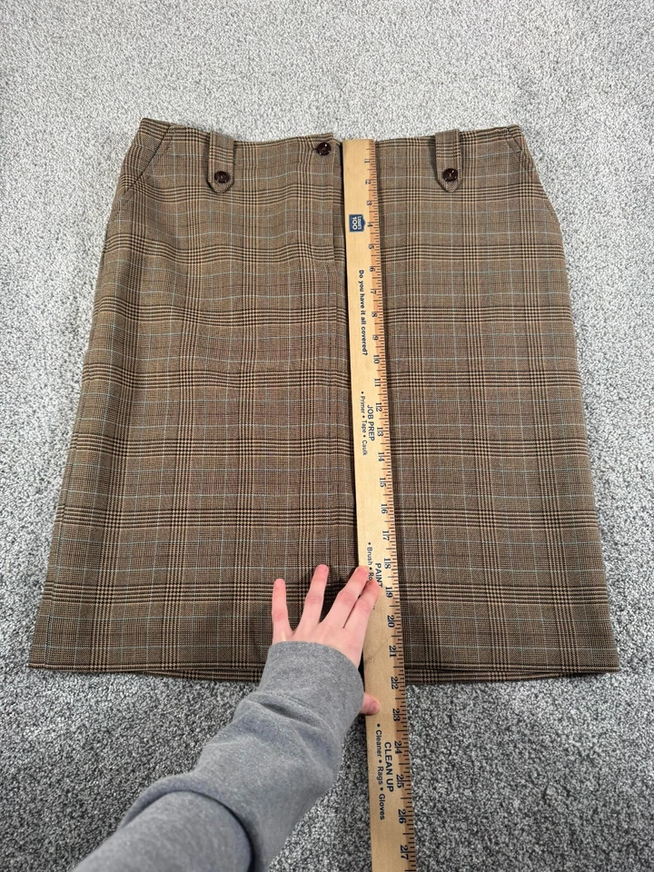 Маленькая изысканная юбка размер 12 эластичная опрятная офисная винтажная 90-х в клетку - Изображение 4 из 4