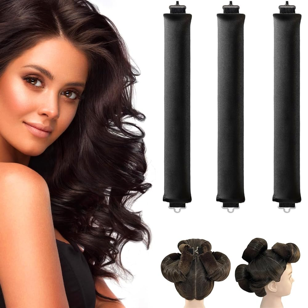 Heatless Hair Curlers for Overnight Curls, No Heat Curl Rods with Hook for  Long
