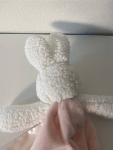 Bunnies by the Bay Bunny Rabbit Lovey Security Blanket Satin Trim 12” Pink - Picture 6 of 7