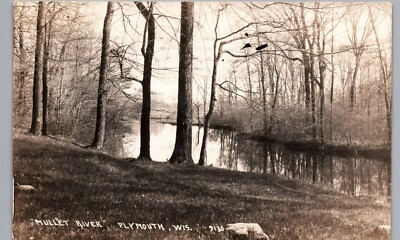 MULLET RIVER c1910 plymouth wi real photo postcard rppc wisconsin antique