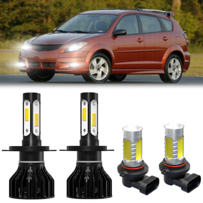 For Pontiac Vibe 2003-2008 LED Headlight High/Low + Fog Light Bulbs Kit 4X 6000K
