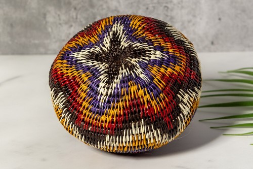 Red White And Gold Star Woven Basket - Picture 12 of 15