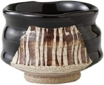 Guinomi Mino ware Japanese Sake cup Black Oribe Shunso made Japan