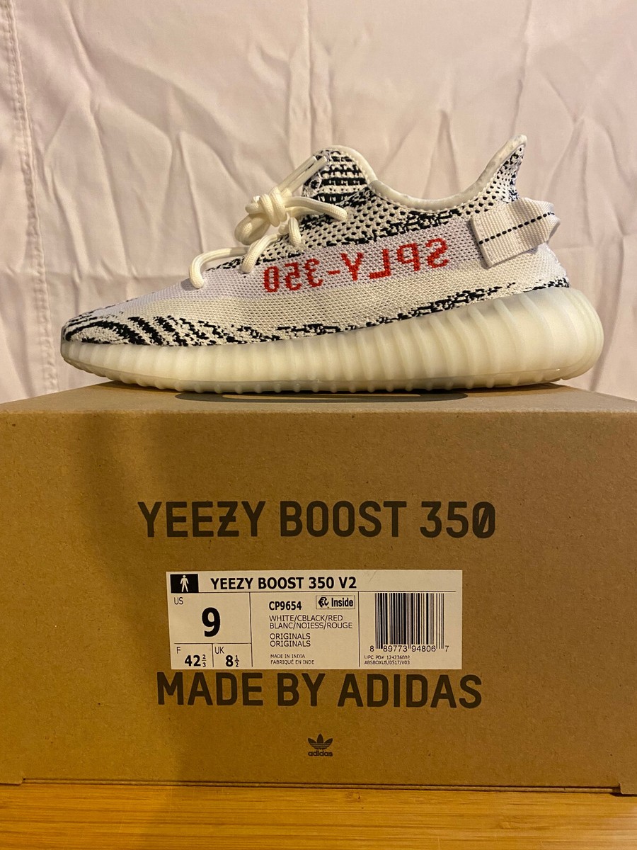 adidas Yeezy Boost 350 V2 Zebra (CP9654) Men's Size 9-10