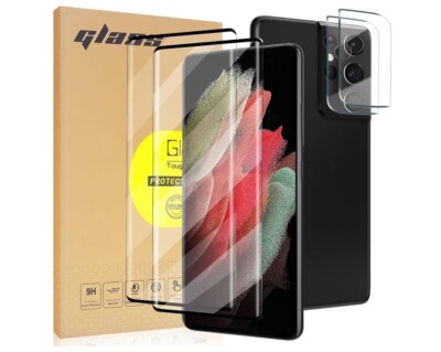 4in1 Tempered Glass For Galaxy S21 Ultra 5G, Screen and Camera Lens Protector 9H