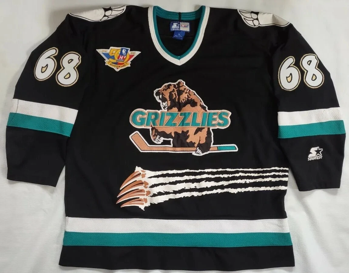 VINTAGE RARE STARTER UTAH GRIZZLIES HOCKEY JERSEY SIZE XL