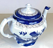 CLEARANCE SALE! Booths REAL OLD WILLOW pattern A8025 FULL-SIZE TEAPOT  7"H x 9"W