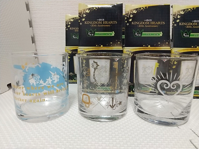 Kingdom Hearts Ichiban Kuji Glass Cup 7 Set 20th Anniversary
