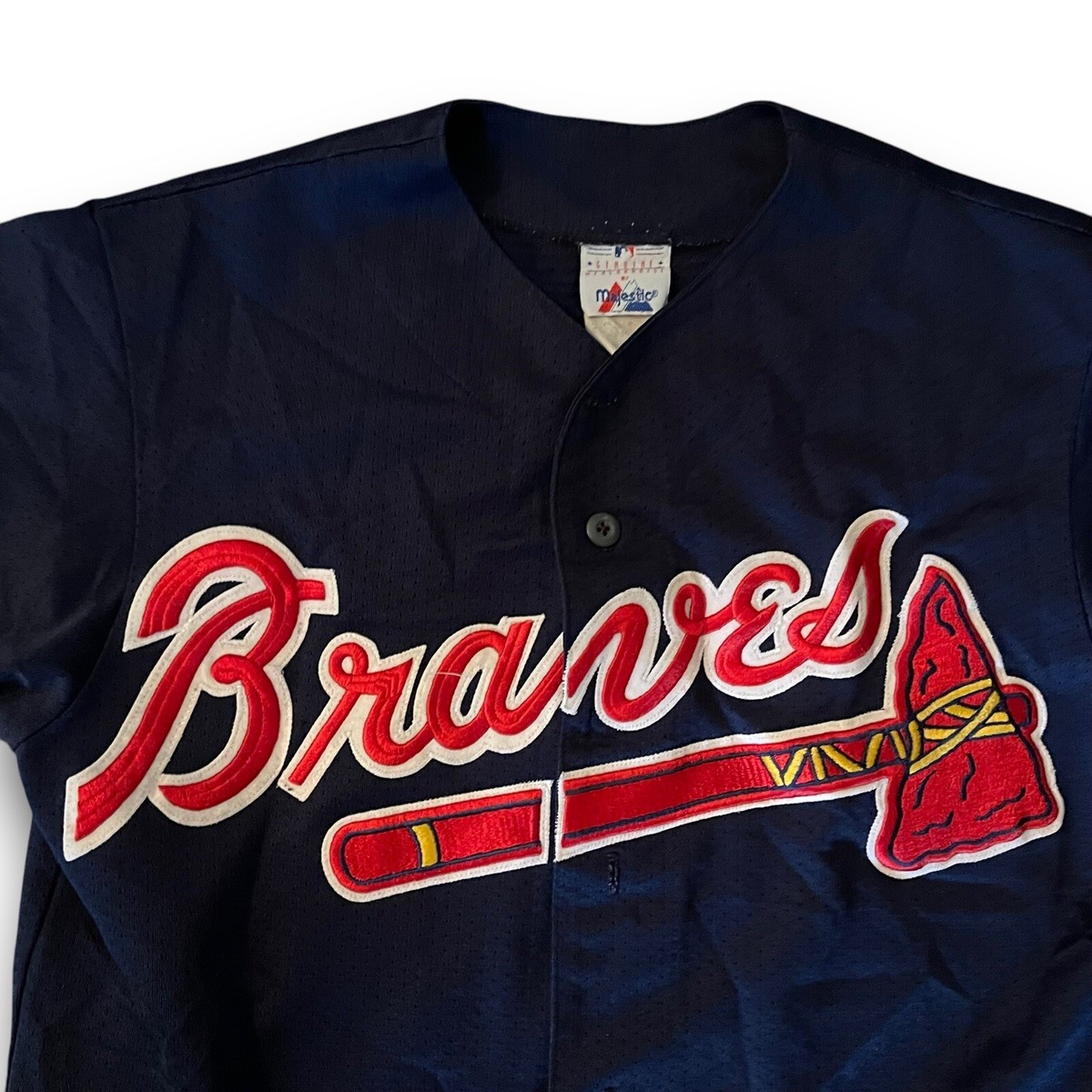 Vintage 90s Atlanta Braves Baseball MLB Majestic Jersey Authentic