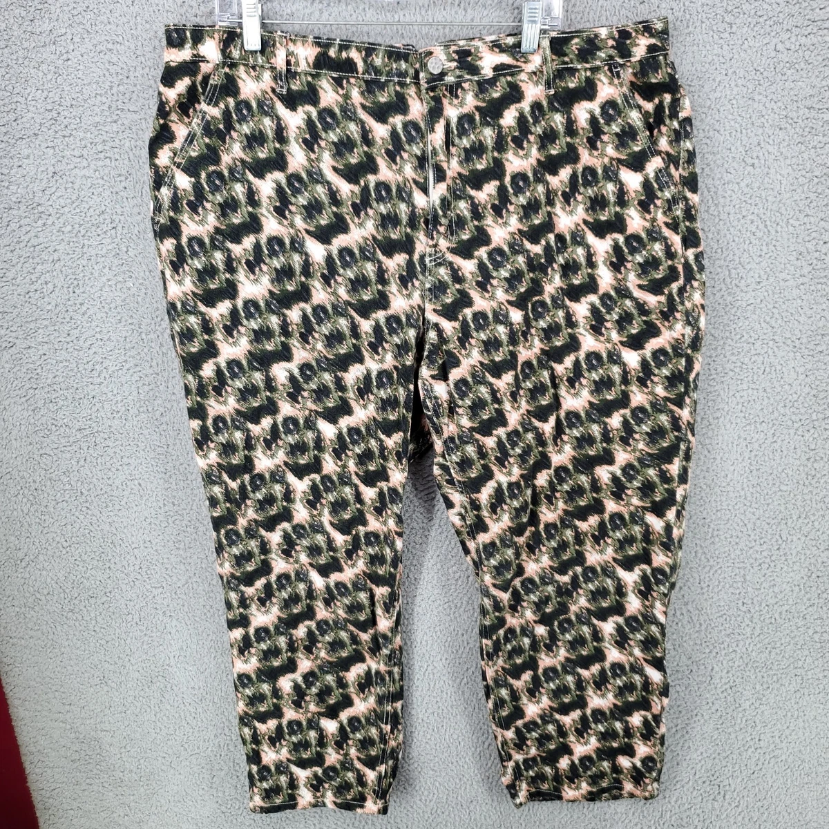 Rachel Comey Pants Womens 16w 18w Cropped Straight Fit Camo Green Pink