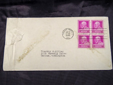 3c Dr. George Washington Carver stamp block First Day Cover no cachet typewritte