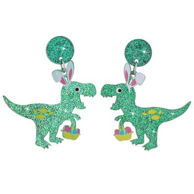 Acrylic Easter Egg Cute Cartoon Rabbit Dinosaur Mouse Rainbow Holiday Earri H6D9