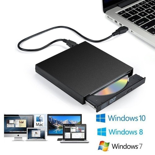 USB 2.0 Universal External CD-RW Burner Driver Free DVD/CD Reader Player LOVE