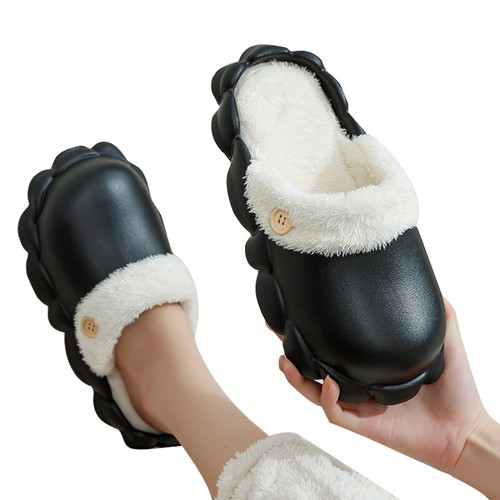 Unisex Warm House Slippers Closed Toe Plush Lined Clog Men Home Slip On Comfort - Picture 15 of 15