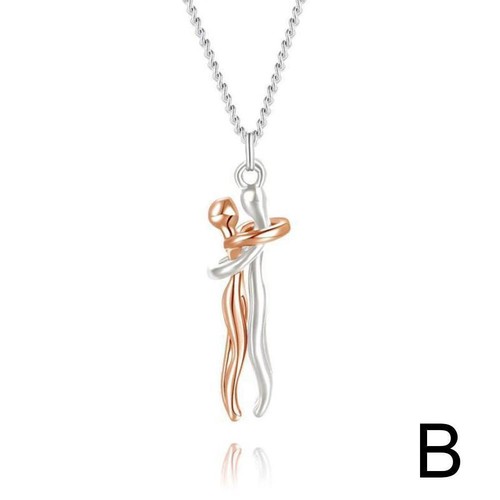 Fashion Cooper Couple Hug Pendant Necklace Women Valentine's Gifts Day Lot J9 - Picture 6 of 18