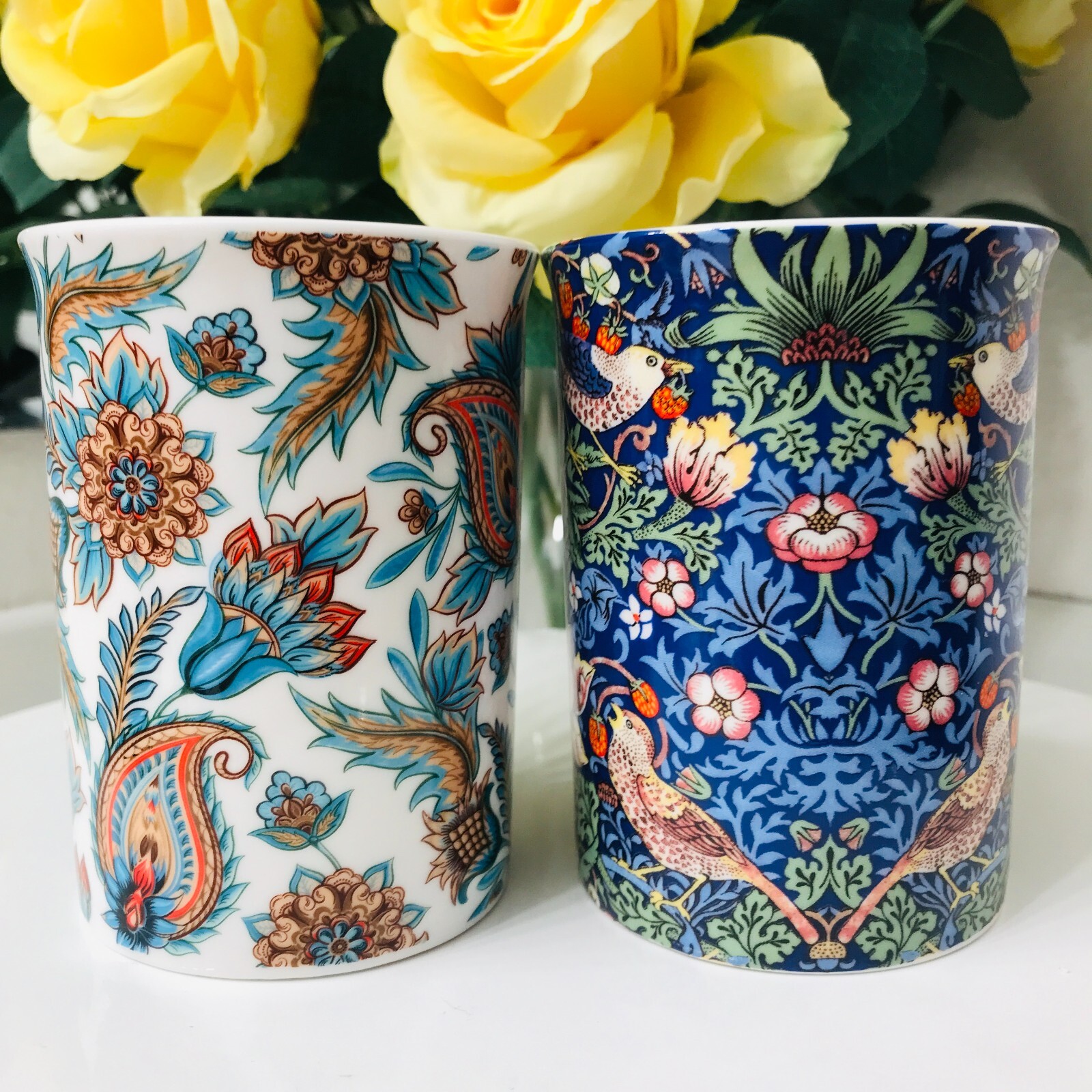 The Leonardo Collection Fine China Oriental Paisley & William Morris 2 Mug Set