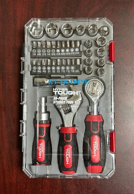 HYPER TOUGH 38-Piece STUBBY TOOL RATCHET SCREWDRIVER BIT SET Star