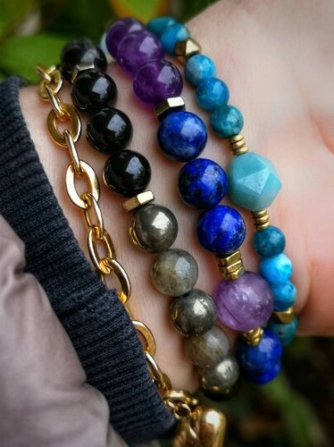 Handmade Bracelet THE EMPATH'S ARMOUR BRACELET with shungite, black tourmaline - Picture 3 of 5
