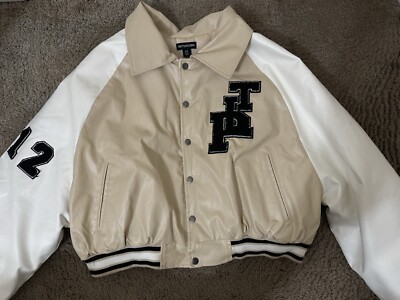 tan varsity jacket