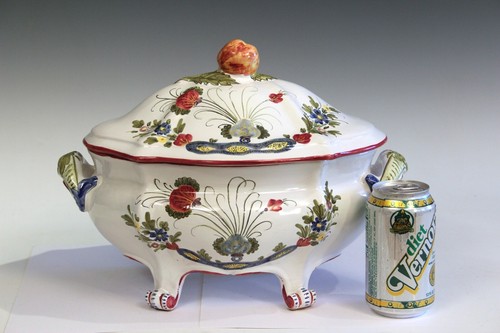 Large Italian Cantagalli Pottery Tureen Server Majolica Signed Centerpiece 14" - Picture 7 of 9