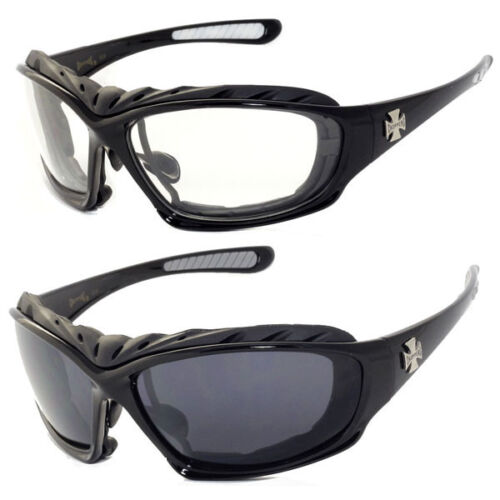 2 paires de lunettes de soleil moto rembourrées mousse conduite conduite - C49 - Photo 1/10