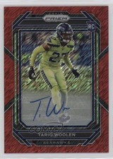 2022 Panini Prizm Rookies Red Shimmer 17/35 Tariq Woolen #349 Auto 0xh3