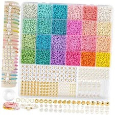 3mm Glass Seed Beads for Bracelet Jewelry Making Bracelet Making Kit 24 Colors