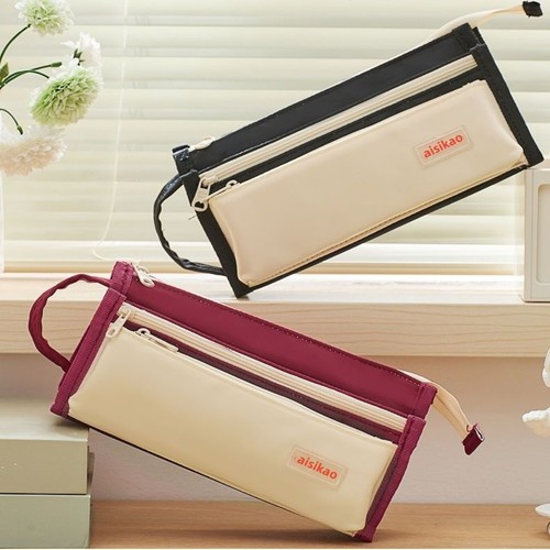Multi Layers Stationery Pouch Zipper Stationery Holder Bag Pencil Bag Kids
