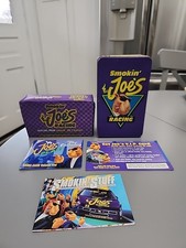 NEW Vintage Smokin' Joe's Racing Tin Box with 50 Books Safety Matches & Ad Items