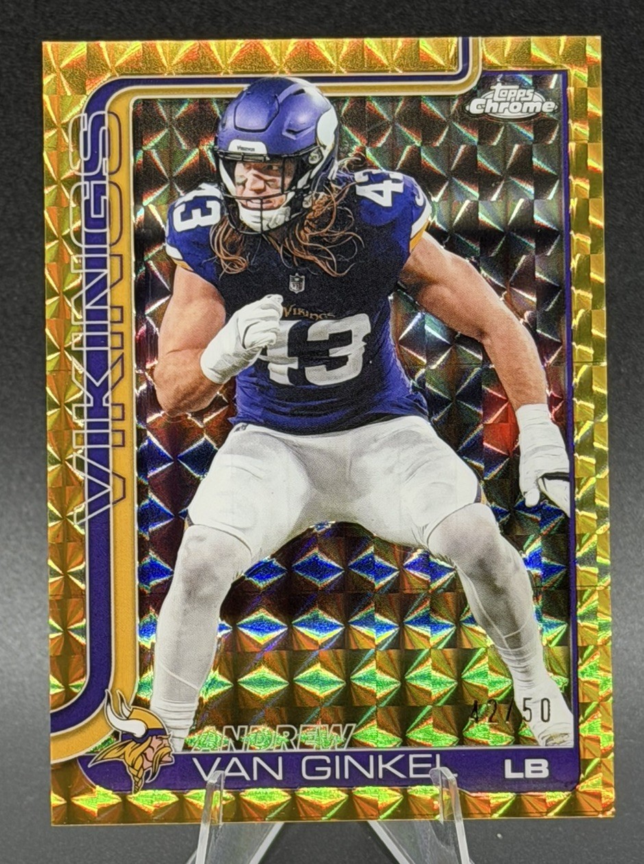 2025 Topps Chrome Football Andrew Van Ginkel Gold Geometric /50 Vikings