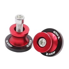 Motorcycle Swing Arm Sliders Spools 2pcs 8MM CNC Swing Arm Stand Screw Red M8