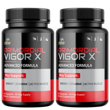 Primordial Vigor X- Bodybuilding & Men's Health Support- 2 Bottles- 180 Capsules